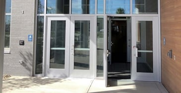 aluminum and glass bulletproof doors